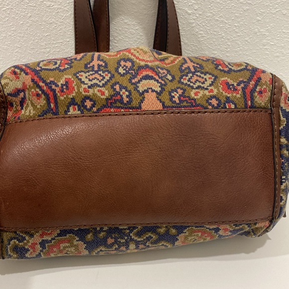❤️‍🔥HOST PICK❤️‍🔥FOSSIL Long Live VTG Adrina Brown Floral Tapestry Leather Bag - Picture 7 of 14